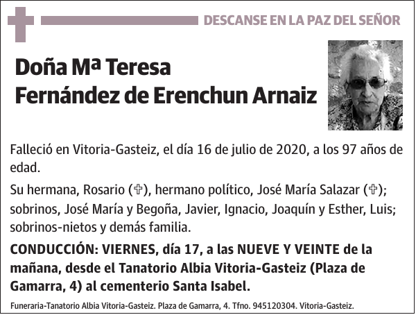 Mª Teresa Fernández de Erenchun Arnaiz