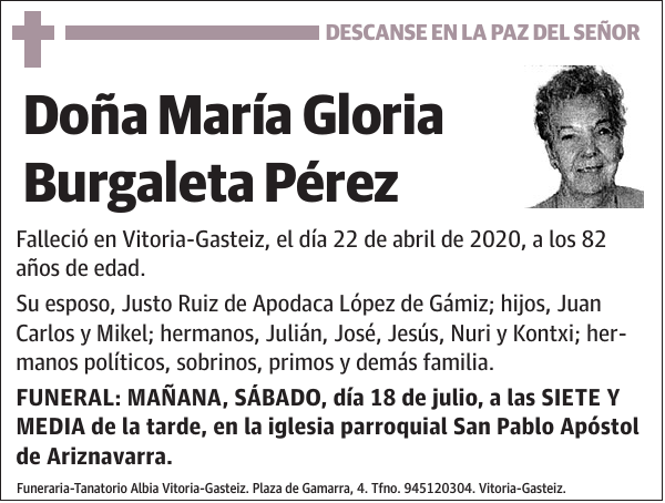 María Gloria Burgaleta Pérez