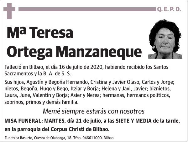 Mª Teresa Ortega Manzaneque