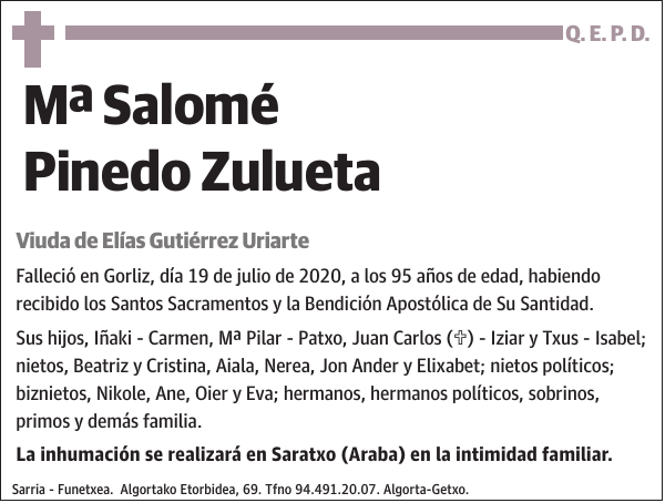 Mª Salomé Pinedo Zulueta