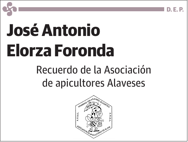 José Antonio Elorza Foronda Recuerdo de la Asociación de apicultores Alaveses