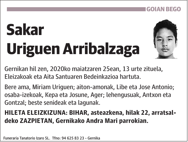 Sakar Uriguen Arribalzaga