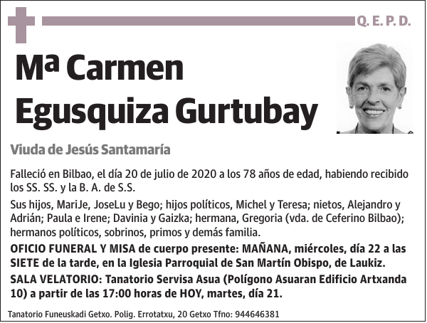 Mª Carmen Egusquiza Gurtubay