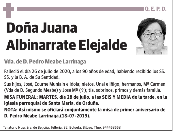 Juana Albinarrate Elejalde