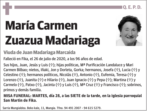 María Carmen Zuazua Madariaga