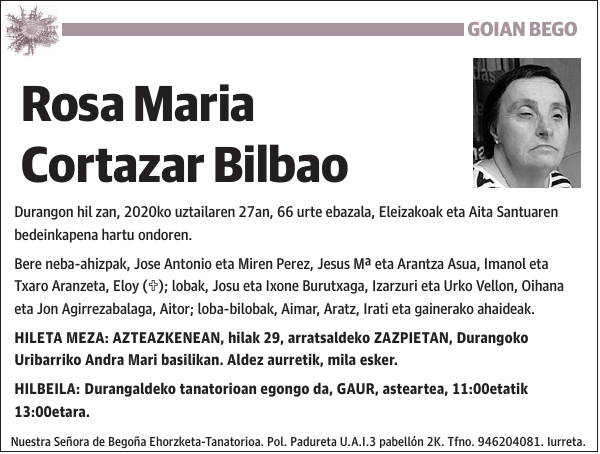 Rosa Maria Cortazar Bilbao