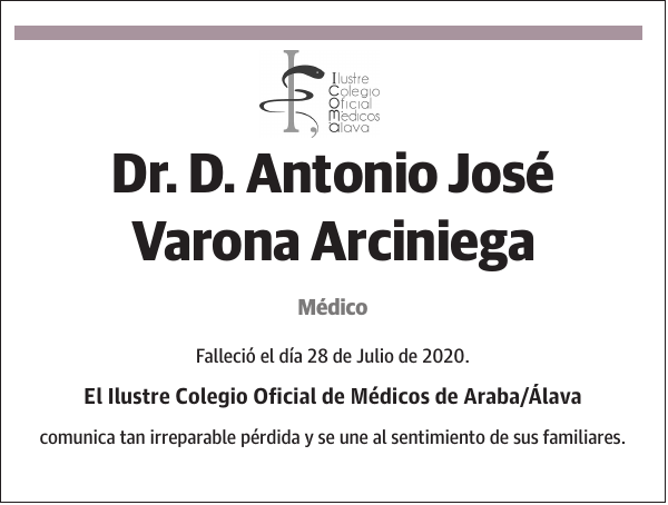 Dr. D. Antonio José Varona Arciniega Médico