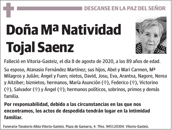 Mª Natividad Tojal Saenz