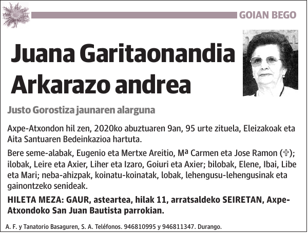 Juana Garitaonandia Arkarazo