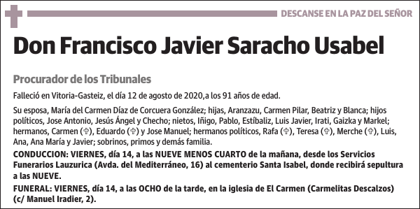 Francisco Javier Saracho Usabel