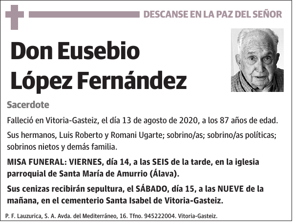 Eusebio López Fernández Sacerdote