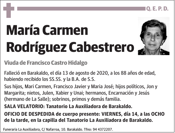 María Carmen Rodríguez Cabestrero