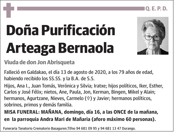 Purificación Arteaga Bernaola