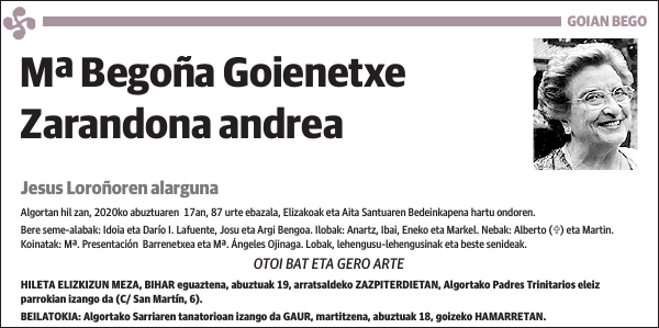 Mª Begoña Goienetxe Zarandona