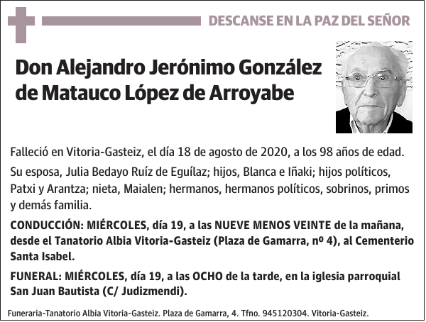 Alejandro Jerónimo González de Matauco López de Arroyabe