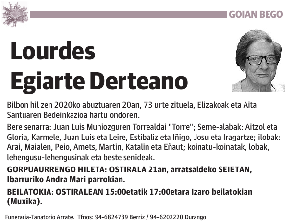 Lourdes Egiarte Derteano Bilbon