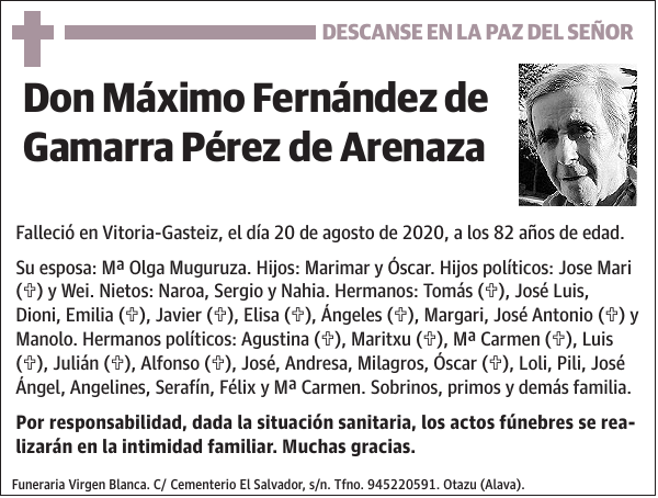 Máximo Fernández de Gamarra Pérez de Arenaza