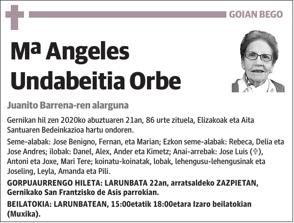 Mª Angeles Undabeitia Orbe