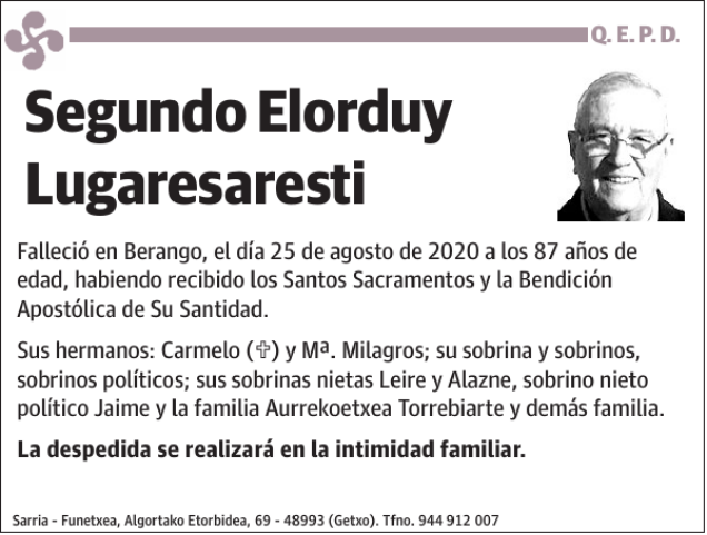 Segundo Elorduy Lugaresaresti