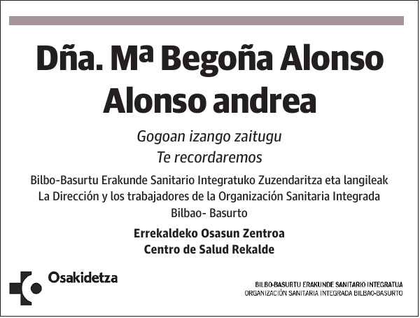 Mª Begoña Alonso Alonso