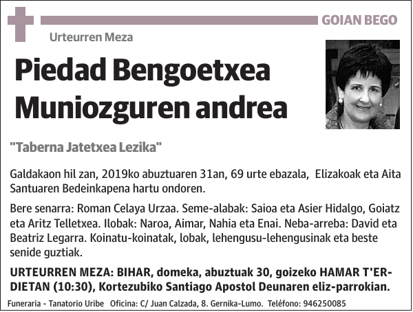 Piedad Bengoetxea Muniozguren