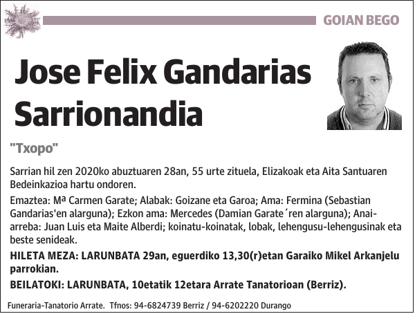 Jose Felix Gandarias Sarrionandia