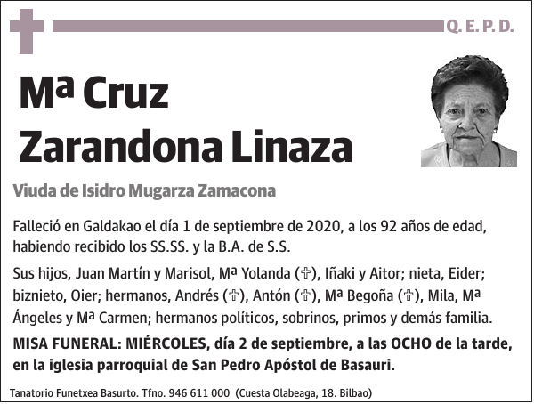 Mª Cruz Zarandona Linaza