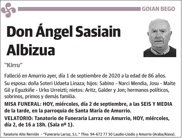 Ángel Sasiain Albizua 'Kirru