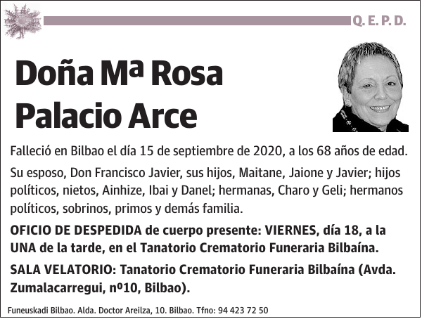 Mª Rosa Palacio Arce