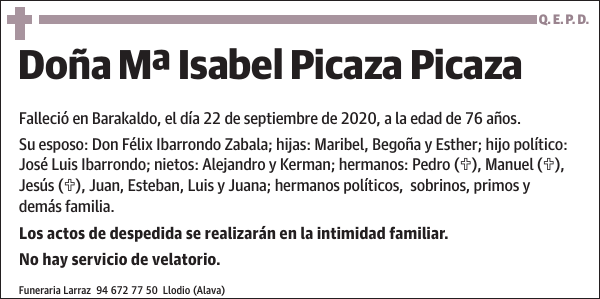 Mª Isabel Picaza Picaza