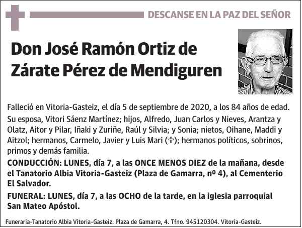 José Ramón Ortiz de Zárate Pérez de Mendiguren