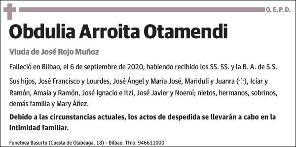 Obdulia Arroita Otamendi