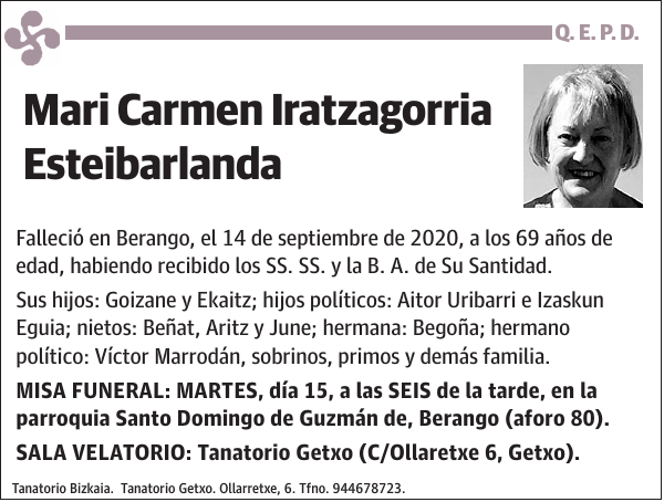 Mari Carmen Iratzagorria Esteibarlanda