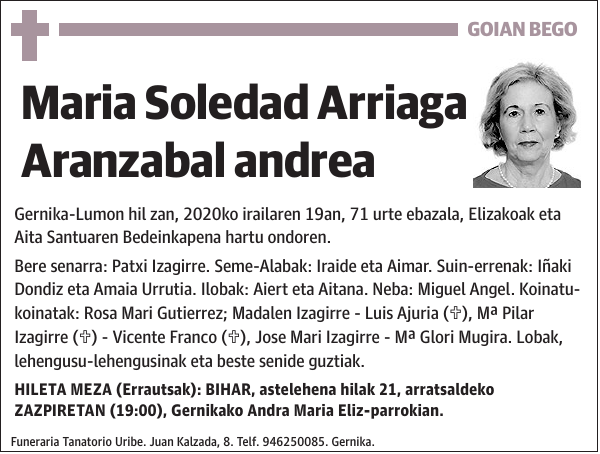 Maria Soledad Arriaga Aranzabal