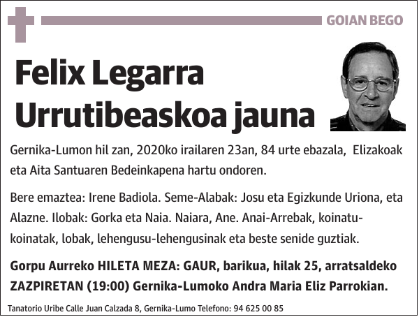 Felix Legarra Urrutibeaskoa