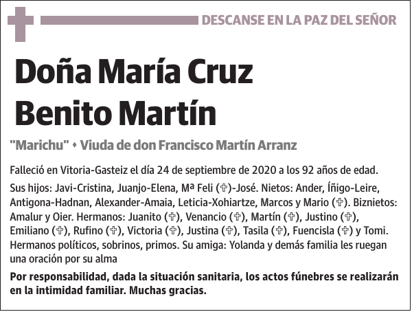 María Cruz Benito Martín