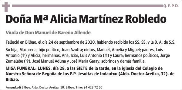 Mª Alicia Martínez Robledo