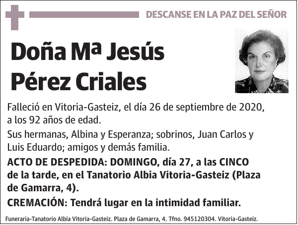 Mª Jesús Pérez Criales