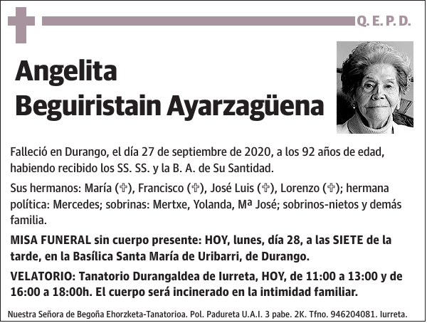 Angelita Beguiristain Ayarzagüena