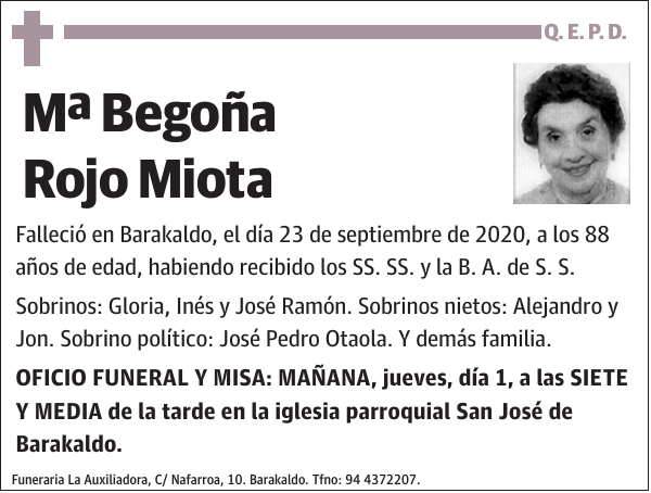 Mª Begoña Rojo Miota