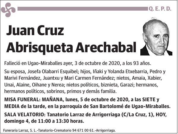 Juan Cruz Abrisqueta Arechabal