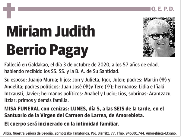 Miriam Judith Berrio Pagay