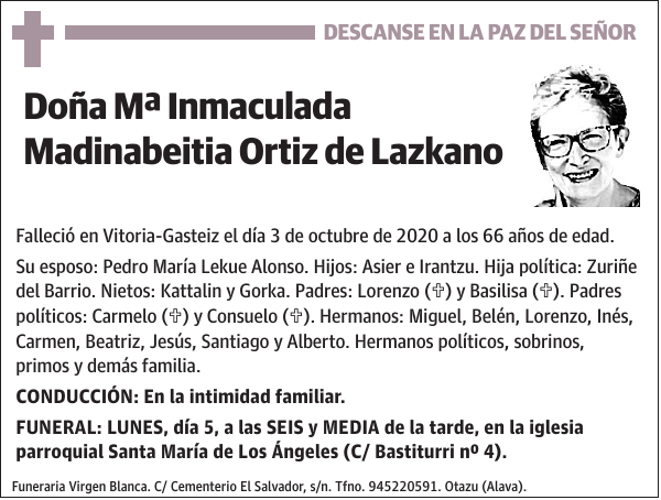 Mª Inmaculada Madinabeitia Ortiz de Lazkano