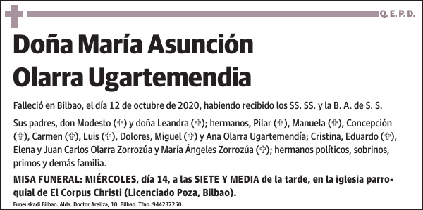 María Asunción Olarra Ugartemendia