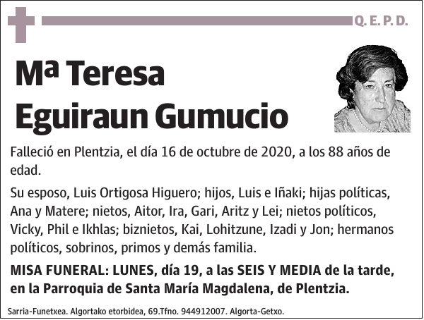 Mª Teresa Eguiraun Gumucio