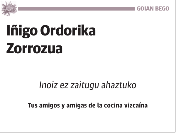 Iñigo Ordorika Zorrozua
