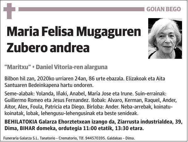 Maria Felisa Mugaguren Zubero