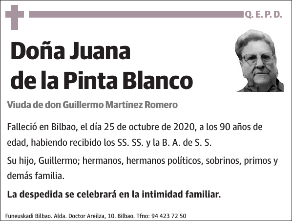 Juana de la Pinta Blanco