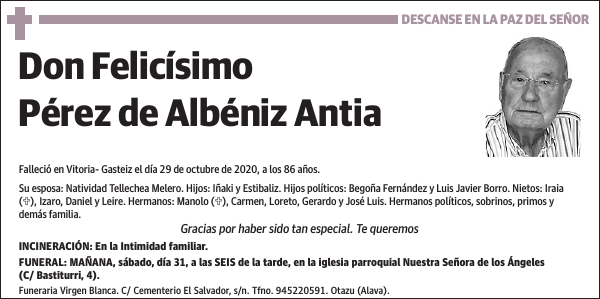 Felicísimo Pérez de Albéniz Antia