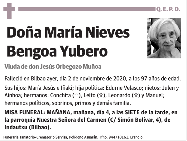 María Nieves Bengoa Yubero